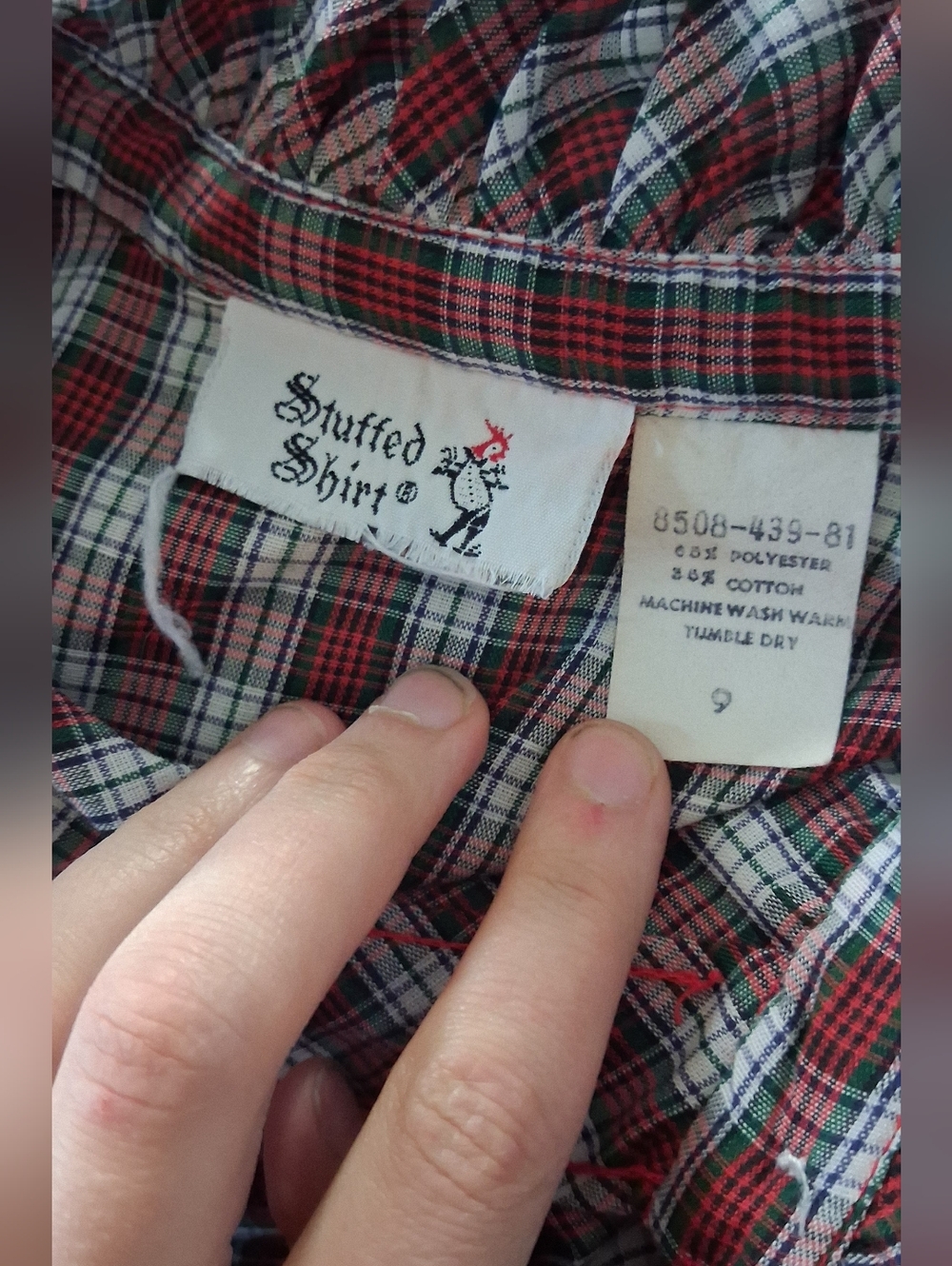 Vintage 60s 70s Ruffled Blouse, Retro Plaid Victorian Prairie Style Red & Green - Picture 5 of 5